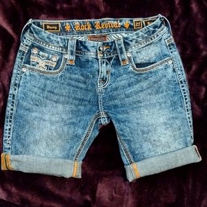 Woman's Rock Revival jean Bermuda shorts Nancy Size 27